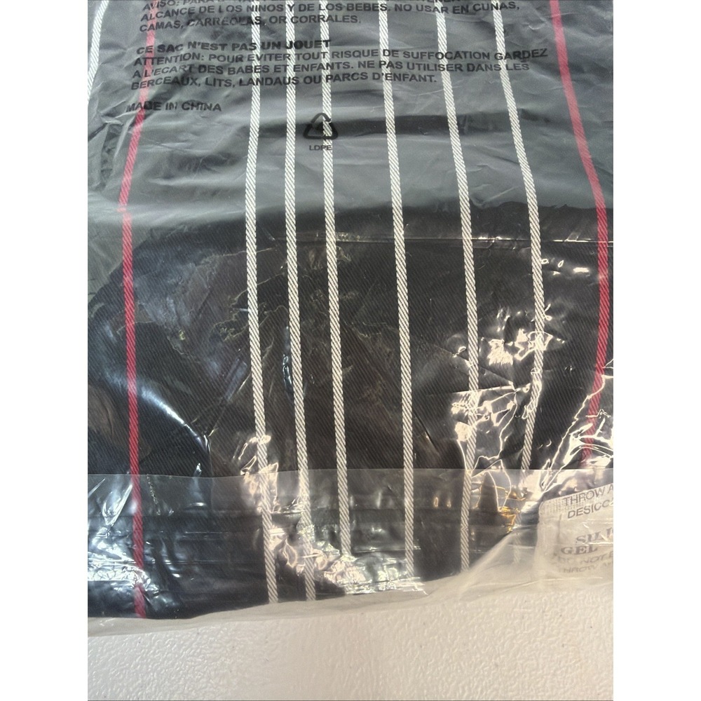 Chef Works Unisex Striped Bib Apron One Size Blk W/ Wht & Red - Picture 6 of 7